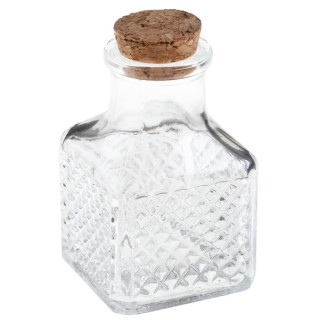 Pot carré vintage transparent