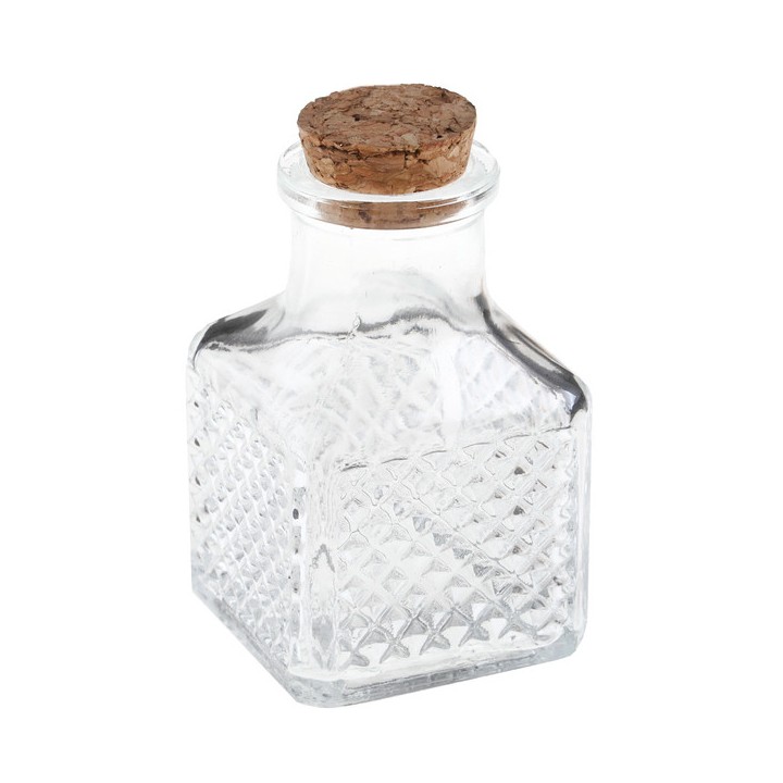 Pot carré vintage transparent