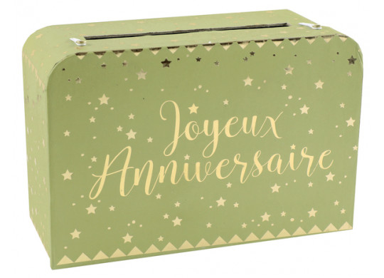 Tirelire Joyeux anniversaire olive