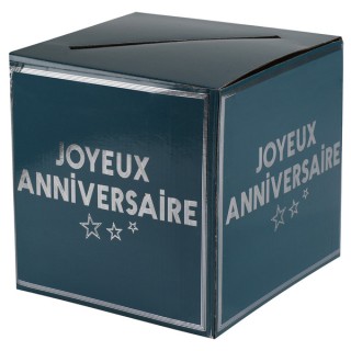 Tirelire Joyeux anniversaire star d'un jour bleu canard