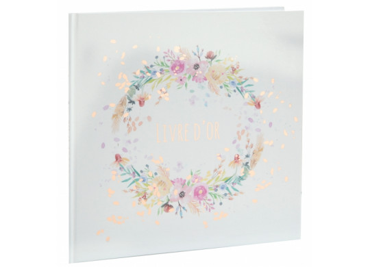 Livre d'or bucolique mariage fleuri