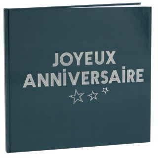 Livre d'or Joyeux anniversaire star d'un jour bleu canard
