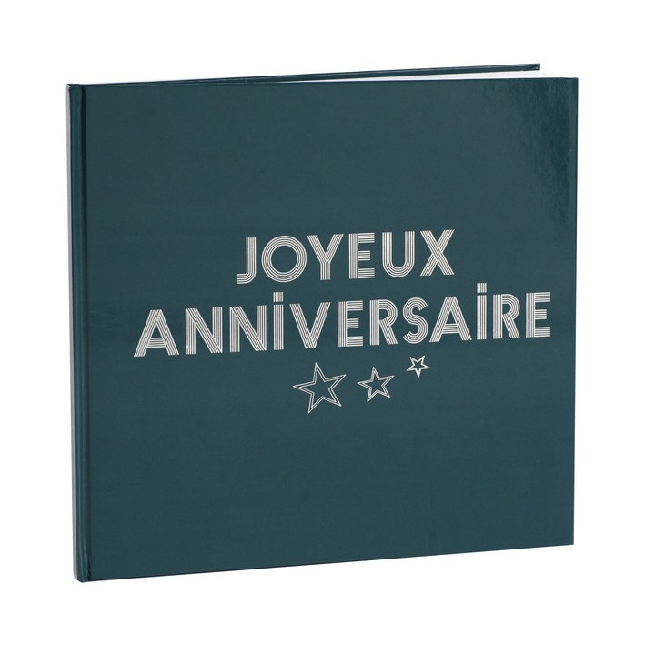 Livre d'or Joyeux anniversaire star d'un jour bleu canard