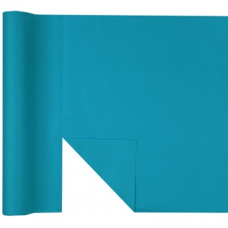 Chemin de table intissé turquoise