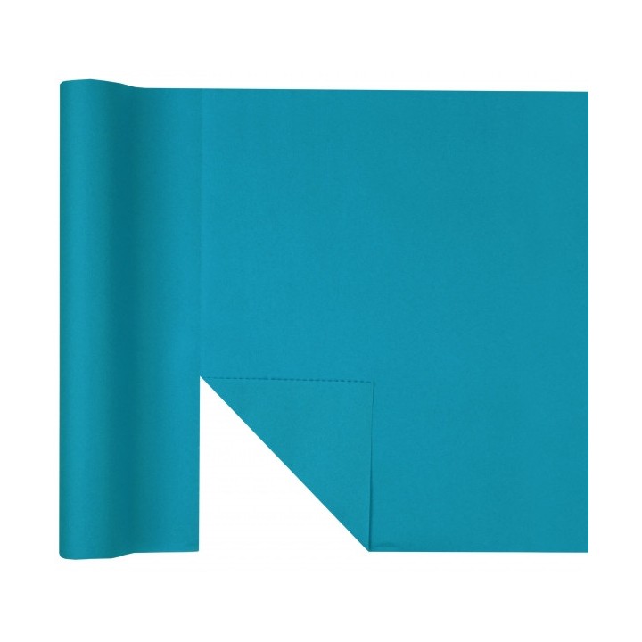 Chemin de table intissé turquoise