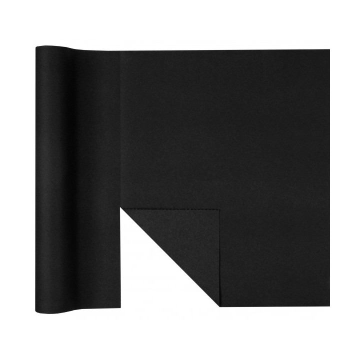 Chemin de table intissé noir 40cmx6m - Décoration de table