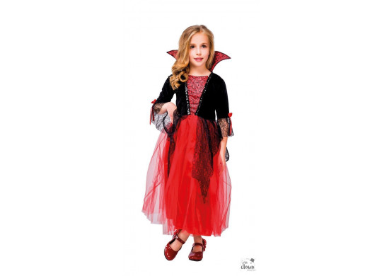 Costume enfant fille vampire robe rouge et noir - Costume enfant - Halloween