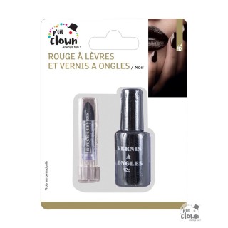 Vernis et rouge à lèvres noir