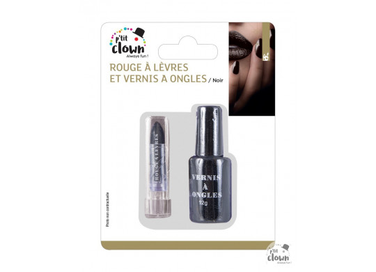 Vernis et rouge à lèvres noir