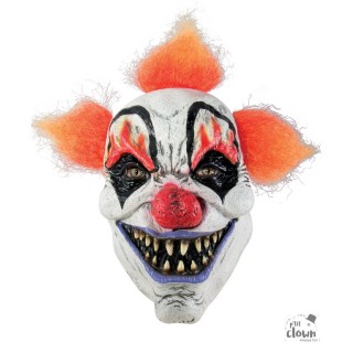 Masque adulte latex clown maléfique cheveux orange