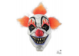 Masque adulte latex clown maléfique cheveux orange