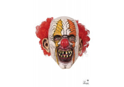 Masque adulte latex clown terrifiant cheveux rouge
