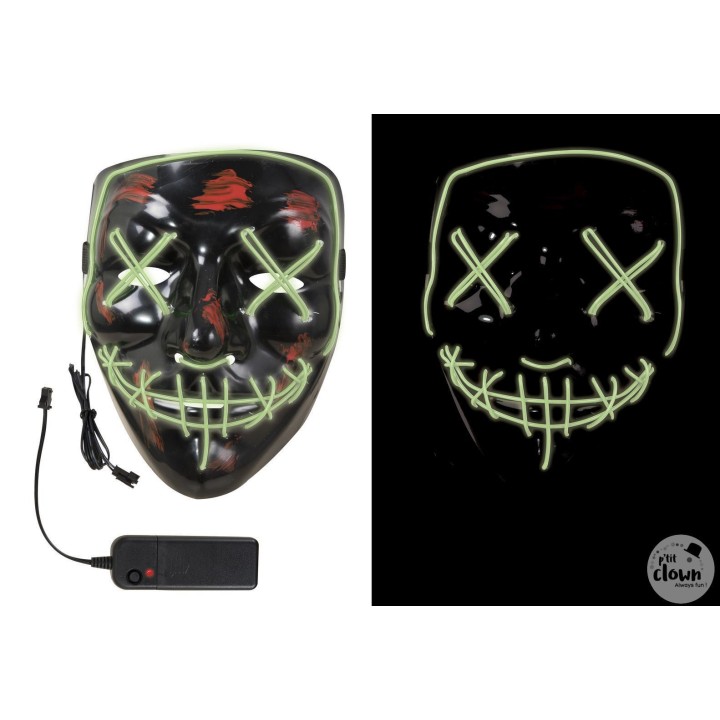 Masque adulte rigide visage sanglant lumineux