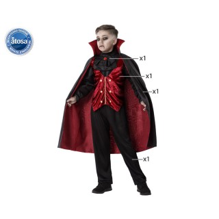Costume enfant garçon vampire plastron noir et bordeaux