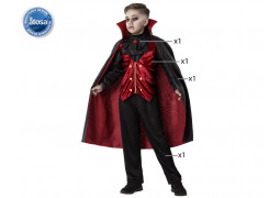 Costume enfant garçon vampire plastron noir et bordeaux