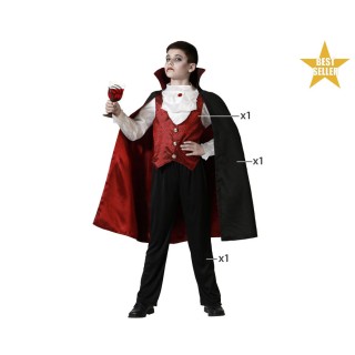 Costume enfant garçon vampire plastron bordeaux