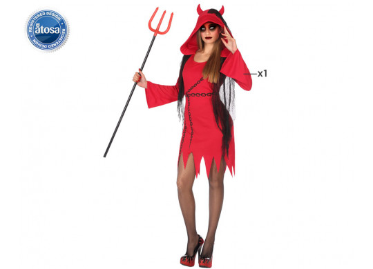 Costume femme démon rouge