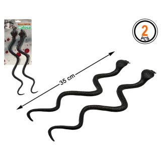 Serpent plastique noir x2