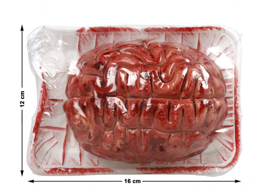 Cerveau ensanglanté dans barquette