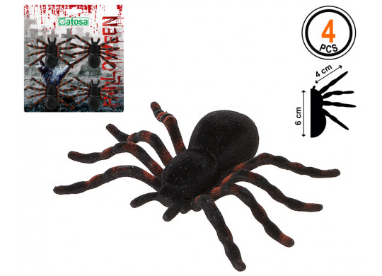Araignée noire 7x10cms x4