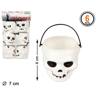 Mini pots tête de mort x6