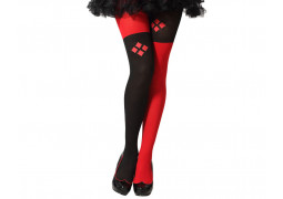 Collant arlequin rouge/noir