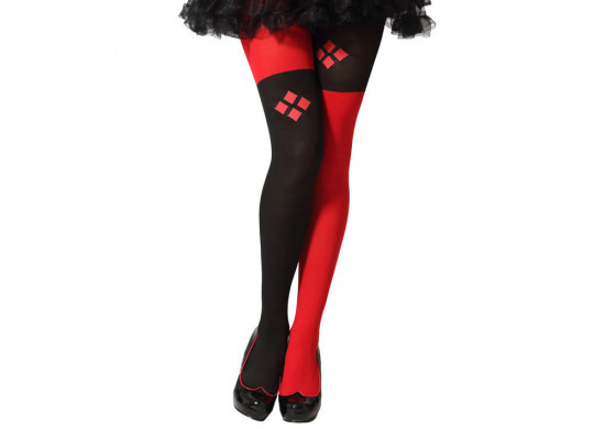 Collant arlequin rouge/noir - Collant - Halloween