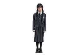 Costume enfant fille Mercredi écolière gris/noir