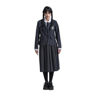 Costume femme Mercredi écolière gris/noir
