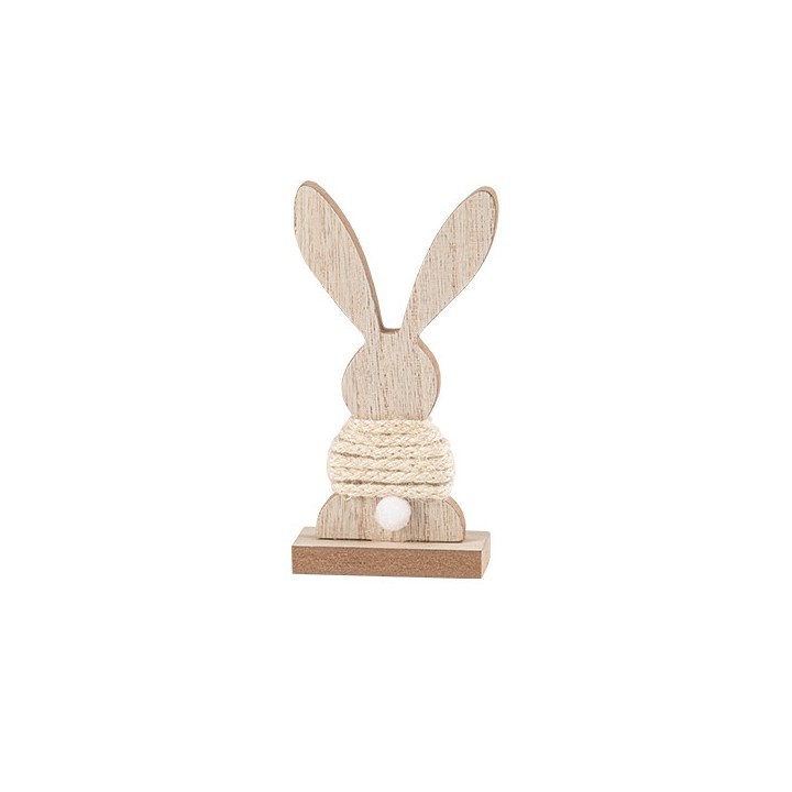 Lapin bois et jute à poser