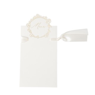 Menus bapteme creme rond or x10
