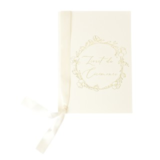 Livrets de messe bapteme creme rond or x10