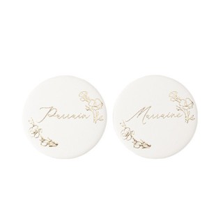 Badges parrain/marrain creme et or x2