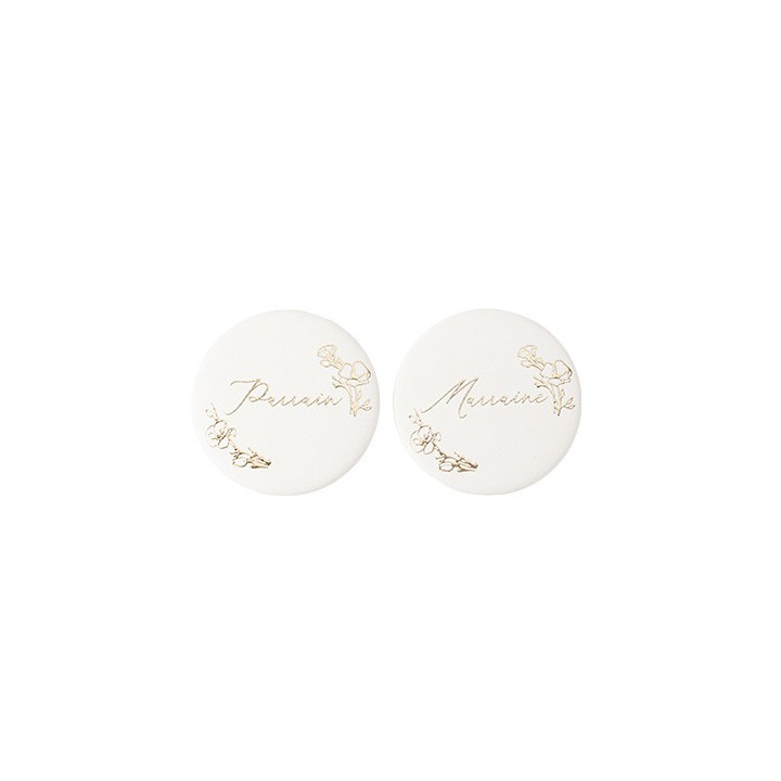 Badges parrain/marrain creme et or x2