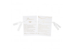 Cartes parrain/marraine purete blanc/or x2