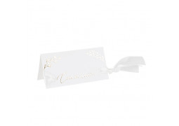 Marque place communion blanc/or x10