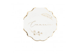 Serviettes communion blanc/or x16