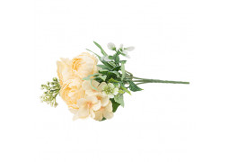 Bouquet romance pivoine et feuillage peche et vert