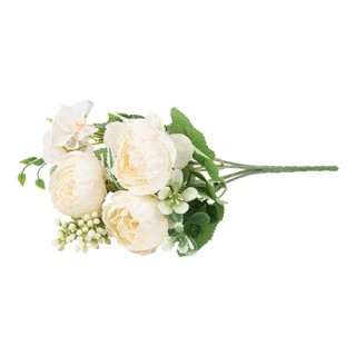 Bouquet romance pivoine et feuillage creme et vert