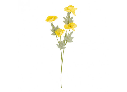 Branche de coquelicot jaune et vert