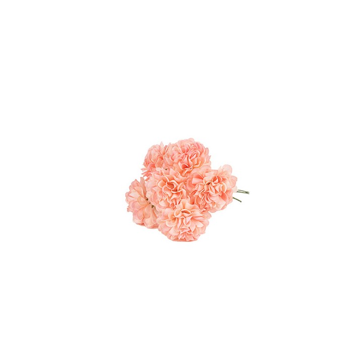 Bouquet de 6 hortensia rose et vert
