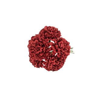 Bouquet de 6 hortensia amarante et vert