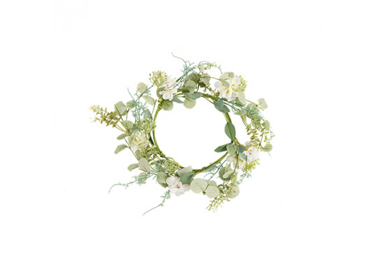 Couronne greenery fleurs et feuillage