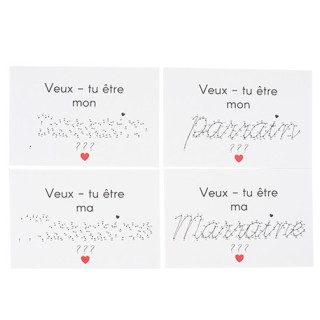 Cartes a relier parrain/marraine x2