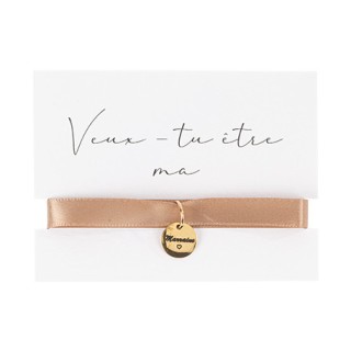 Bracelet medaillon veux tu etre ma marraine ?