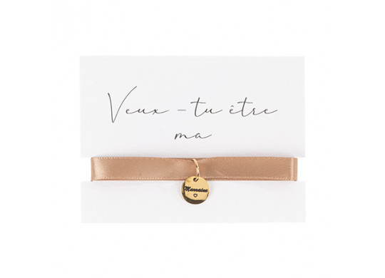 Bracelet medaillon veux tu etre ma marraine ?