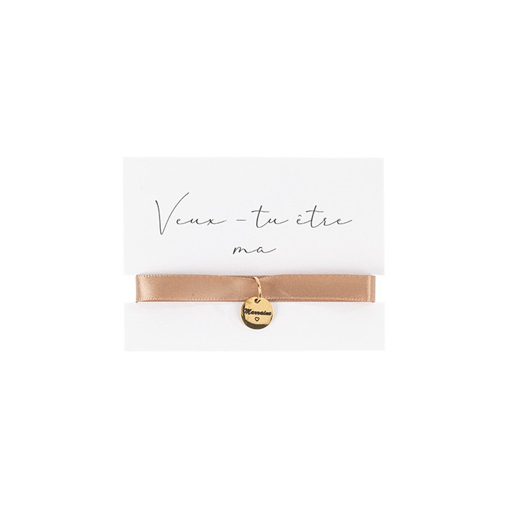Bracelet medaillon veux tu etre ma marraine ?