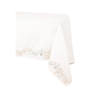Nappe tissu purete blanc et or