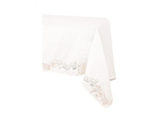 Nappe tissu purete blanc et or