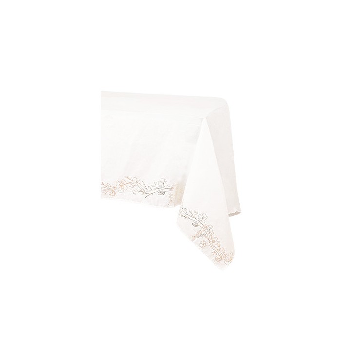 Nappe tissu purete blanc et or